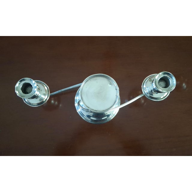Pair 19th Century Silver Plate 3-Light Candelabra Candle Holders Table Sconces For Sale - Image 10 of 11