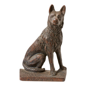Vintage Cast Iron Police Dog Bookend - Chief of Police