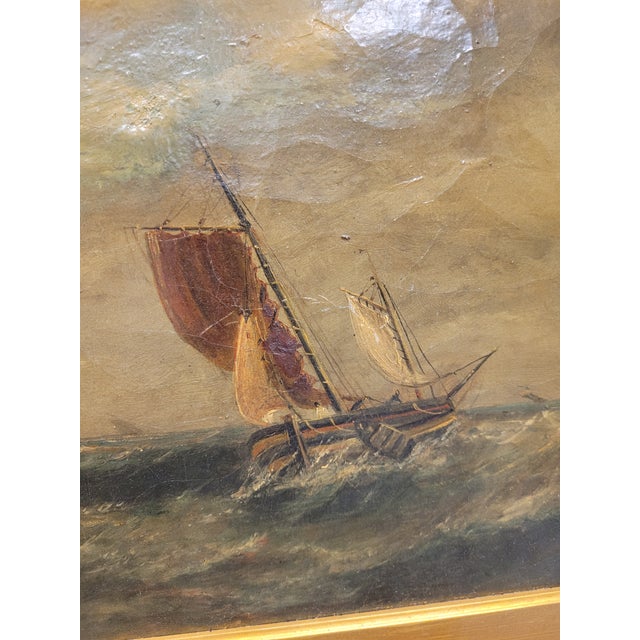 Mid 19th Century Pair of 19th Century Nautical Paintings For Sale - Image 5 of 12