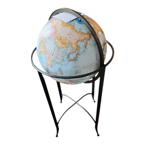 “World Classic” Floor Globe on Tall Black Metal Stand – Model Rg-2807 “Trafalgar,” by Repogle