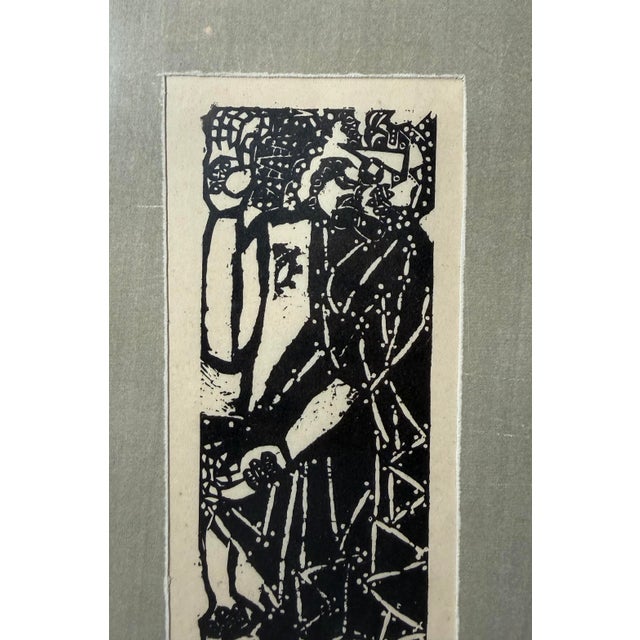 Japanese Intage 1953 Original Shiko Munakata Japanese Disciples Christ Woodblock Print For Sale - Image 3 of 10