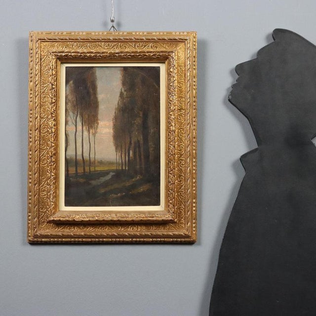 Oil on cardboard. On the back is a dedication from the artist, signed, and dated 1894. Cabutti was a Piedmontese artist...