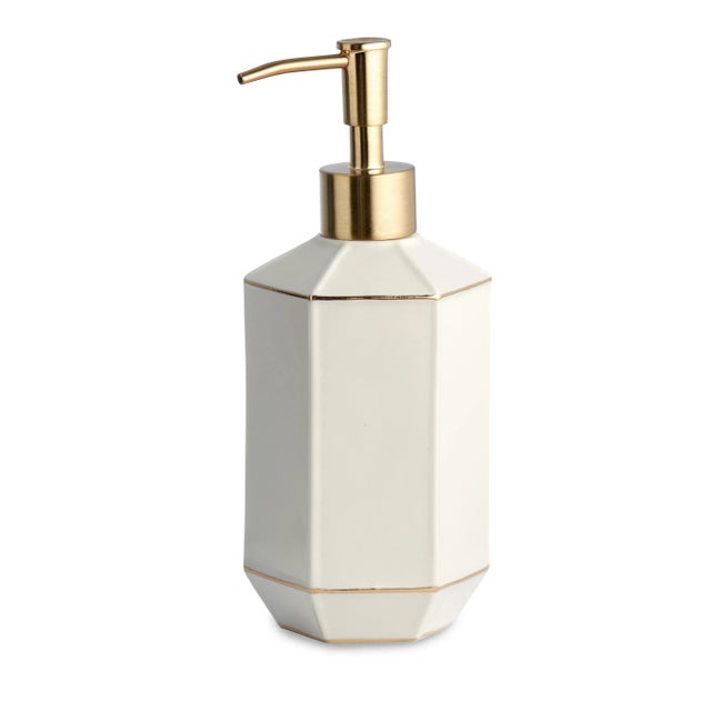 Contemporary St. Honore Bath Accessories Lotion Dispenser in White For Sale - Image 3 of 3