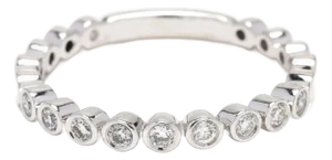0.18ctw Diamond Circles Band Ring, 14k White Gold, Ring Size 5.5