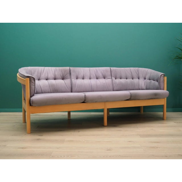 Danish Lilac Velour Sofa, 1970s For Sale - Image 3 of 14