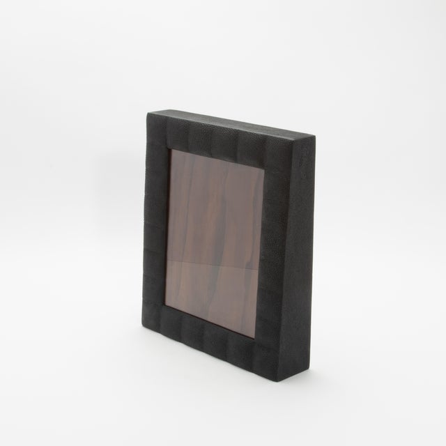R & Y Augousti Picture Frame 8x10” in Quilted Black Shagreen by R&y Augousti For Sale - Image 4 of 10