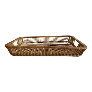 Mid-Century Rattan Tray For Sale