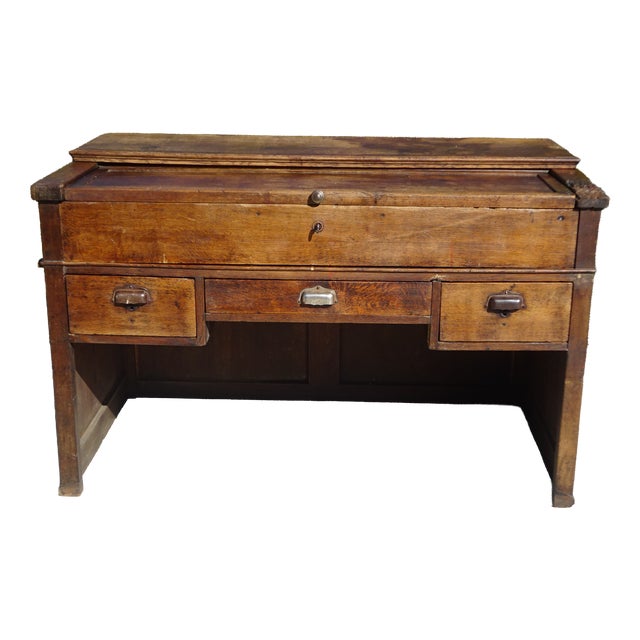 French Glove Makers Table in Oak For Sale