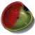 Mid 20th Century Vintage Murano Half Red Green Gold Flecks on Black Italian Art Glass Heart Shape Decorative Bowl For Sale - Image 5 of 10