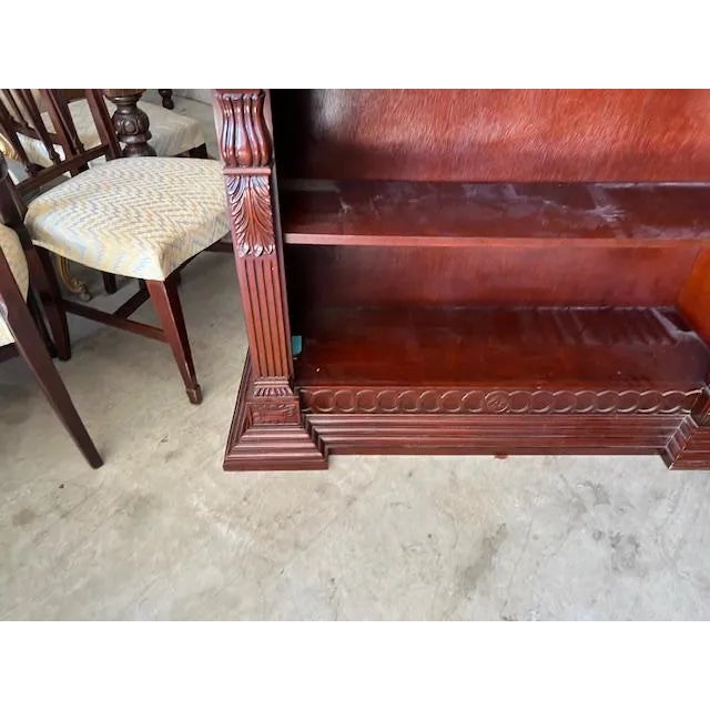 1990s Tall Mahogany Open Bookcase For Sale In West Palm - Image 6 of 7