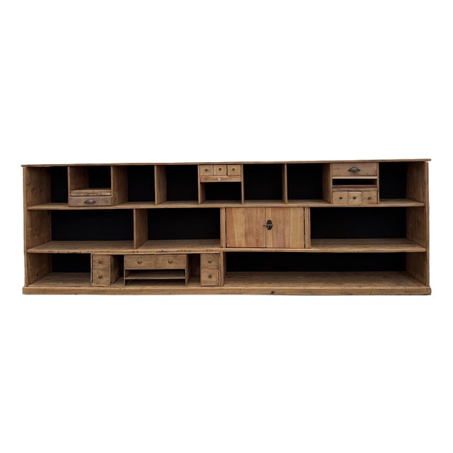 Large Workshop Cabinet in Pine, 1940s For Sale