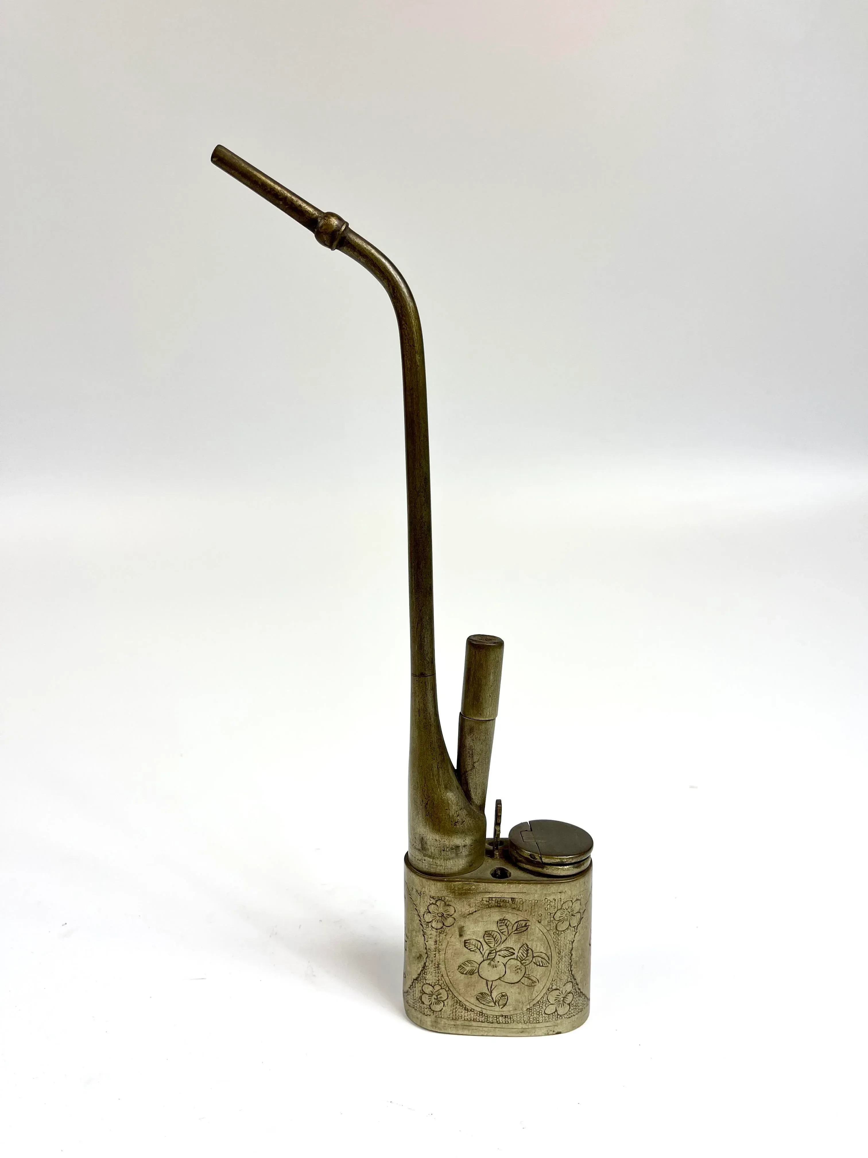 Early 19th Century Chinese Nickel Water Pipe for Smoking