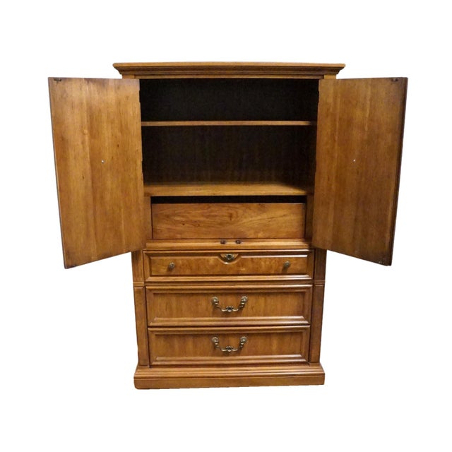 Thomasville Furniture Serenade Collection Burled Walnut Italian Neoclassical Tuscan Style 40" Armoire 21211-340 For Sale In Kansas City - Image 6 of 16