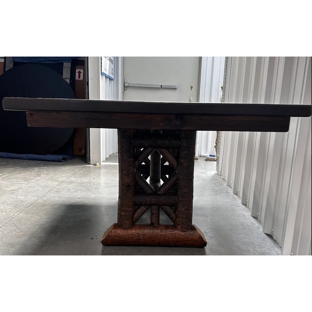 LaLune Rustic Trestle Dining Table For Sale - Image 4 of 17