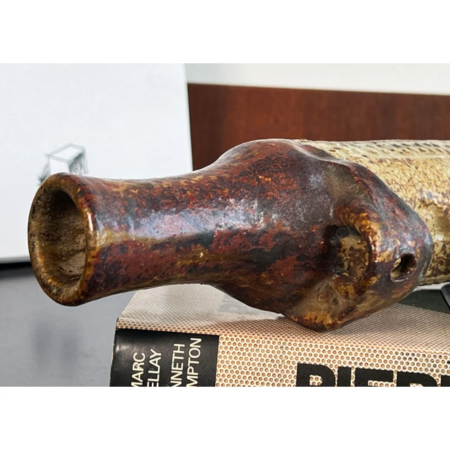 Brown Vintage Brutalist C.1960's Sculptural Ceramic Vase by Frank Colson For Sale - Image 8 of 11