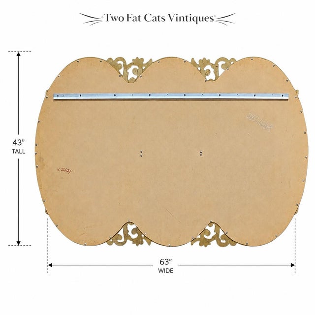 Gold Vintage Hollywood Regency Triple Oval Mirror | Gold Interlocking Triptych | MCM For Sale - Image 8 of 9