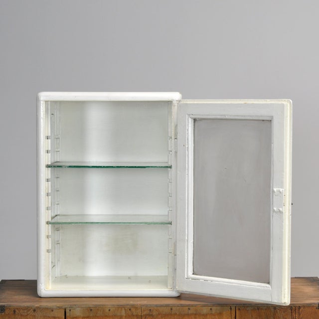 Vintage Glass and Wooden Medicine Cabinet, 1930 For Sale - Image 4 of 12
