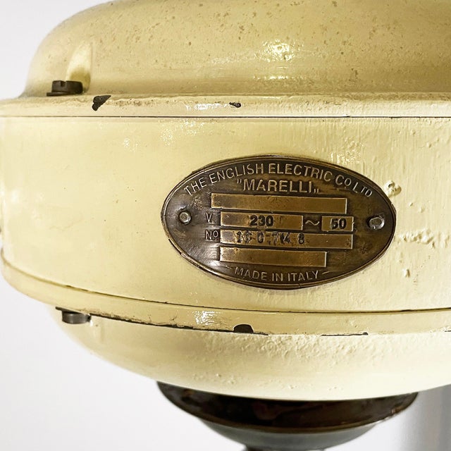 Mid-Century Modern Italian Beige Metal and Wood Marelli Ceiling Fan from Casablanca, 1999 For Sale - Image 13 of 18