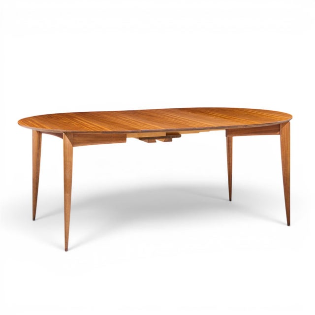 Gio Ponti for Singer & Sons Model 2135 Mid Century Walnut Expanding Dining Table With 4 Leaves For Sale - Image 12 of 18