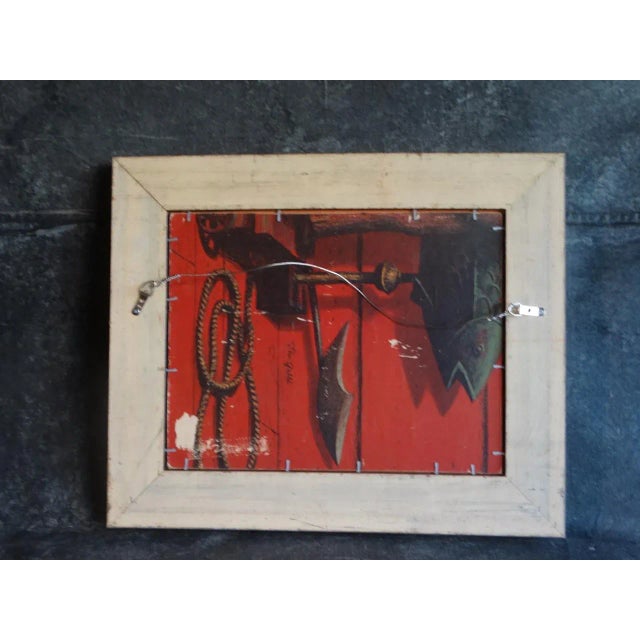 1952 "The Cataracts" Modern Abstract Oil Painting on Board by S. Miyawaki, Framed For Sale - Image 9 of 10
