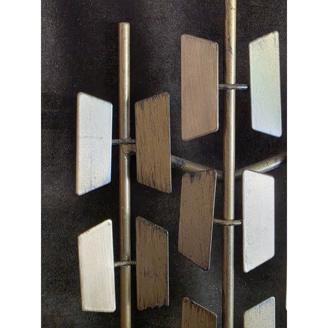 Mid-Century Modern Mid-Century Modern Brutalist Welded Metal Geometric Wall Sculpture For Sale - Image 3 of 9