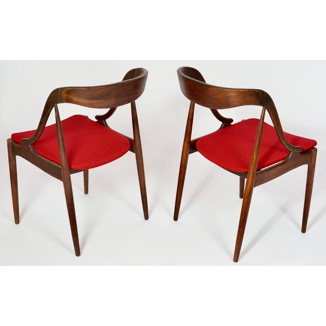 Uldum Møbelfabrik Mid Century Vintage 1960s Danish Johannes Andersen for Uldum Mobelfabrik Set of 2 Dining /Accent Chairs For Sale - Image 4 of 10