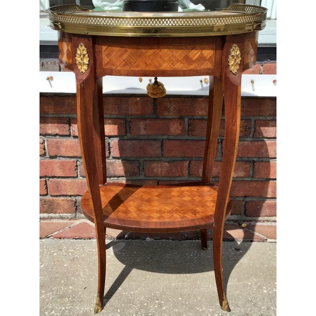 Classic French Transition Marble Top Side Table For Sale - Image 10 of 11
