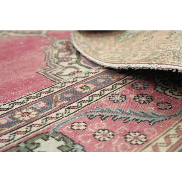 Textile 1970s Vintage Persian Handmade Wool 9x12 Pink Area Rug For Sale - Image 7 of 11