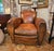 Pair of 1930's French Art Deco, Cognac Leather Chairs With Nail Head Decoration For Sale In Charlotte - Image 6 of 18