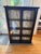 Early 20th Century Black Glass Curio Cabinet With Botanical Fern Interior | Slim Display Cabinet For Sale In Boston - Image 6 of 8