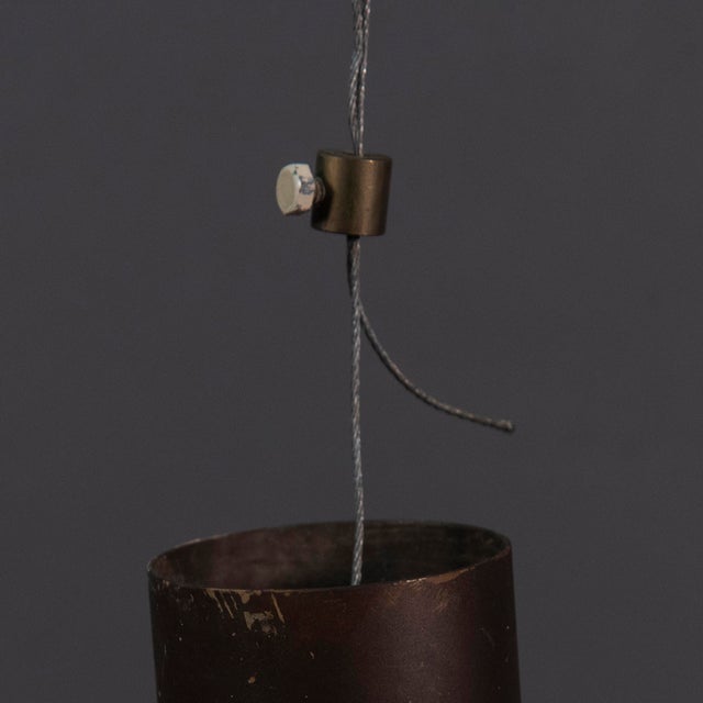 Important and rare satin opal glass light with brass details. this opal glass suspension manages to create a soft light of...