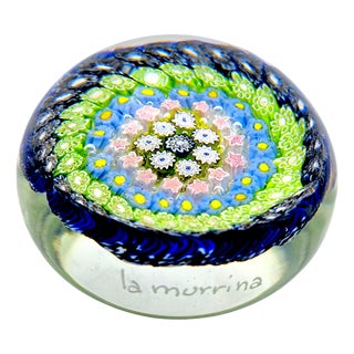 Murano Glass Paperweight with Millefiori Murrine from La Murrina Glassworks, 1980s For Sale