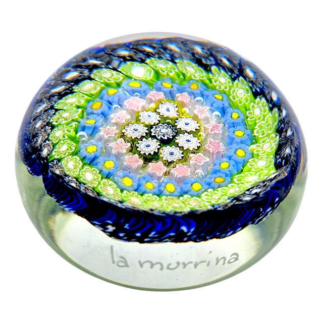 Murano Glass Paperweight with Millefiori Murrine from La Murrina Glassworks, 1980s For Sale