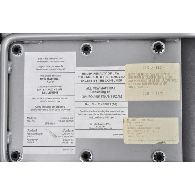 Turnstone by Steelcase Metal Scoop Barstool Stool W/ Green Cushion - Set of 3 For Sale - Image 11 of 15