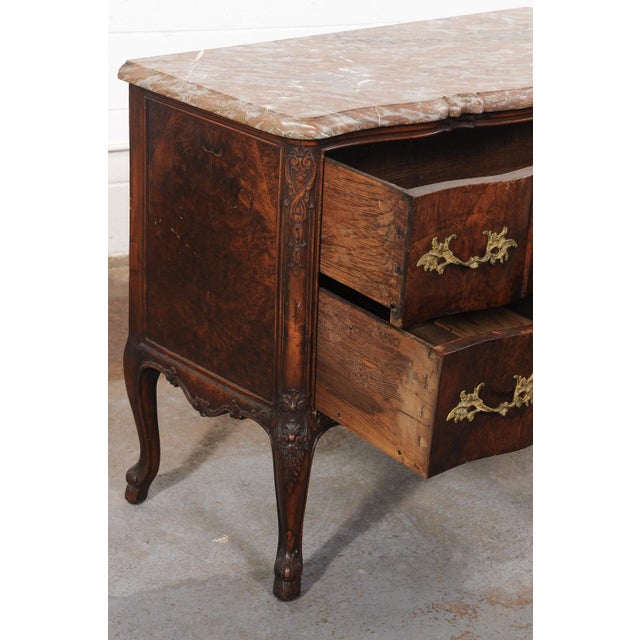 18th Century 18th C. French Louis XV Marble-Top Commode For Sale - Image 5 of 13