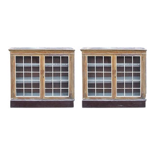 Cabinets Antique Walnut - A Pair For Sale