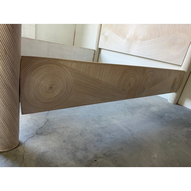 Boho Chic Swirl Pencil Reed King Size Canopy Bed Frame For Sale - Image 12 of 18