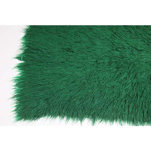 Vintage Anatolian Filikli Goat Hair Rug in Green Tone -2' 5'' X 6' 8'' For Sale - Image 4 of 12