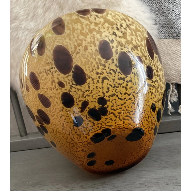 Murano Vintage MCM Murano Style Italian Azzurra Maestri Vetrai Empoli Glass Vase For Sale - Image 4 of 5