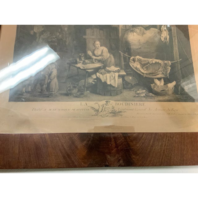 This 18th century framed Antique engraving titled “La Boudinière” is a captivating work by Jacques-Philippe Le Bas. Le...
