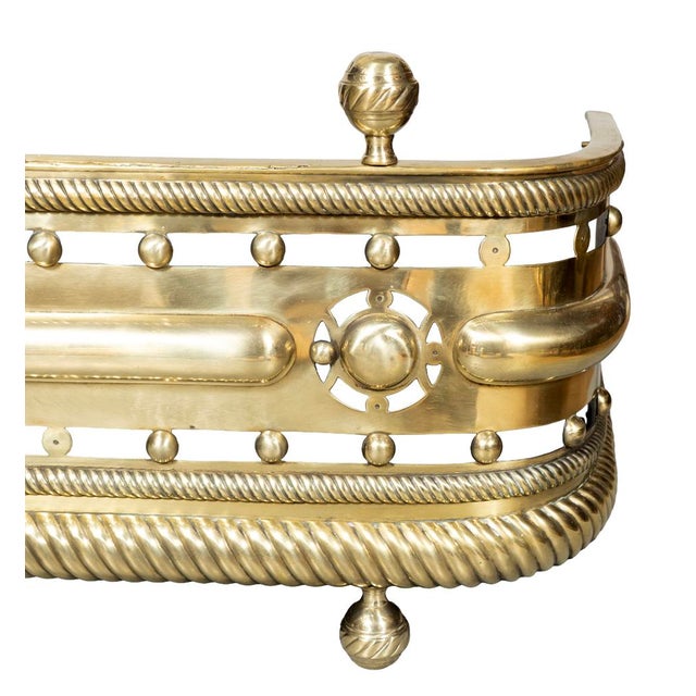 Early 19th Century Late Regency Brass Fire Fender For Sale - Image 5 of 9