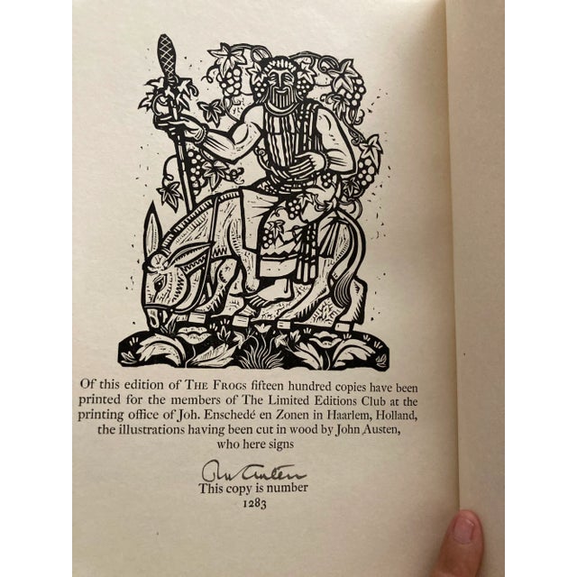 The Frogs by Aristophanes Hardcover in Slipcase 1937. The Limited Editions Club number copy 1283 of 1,500 copies circa...