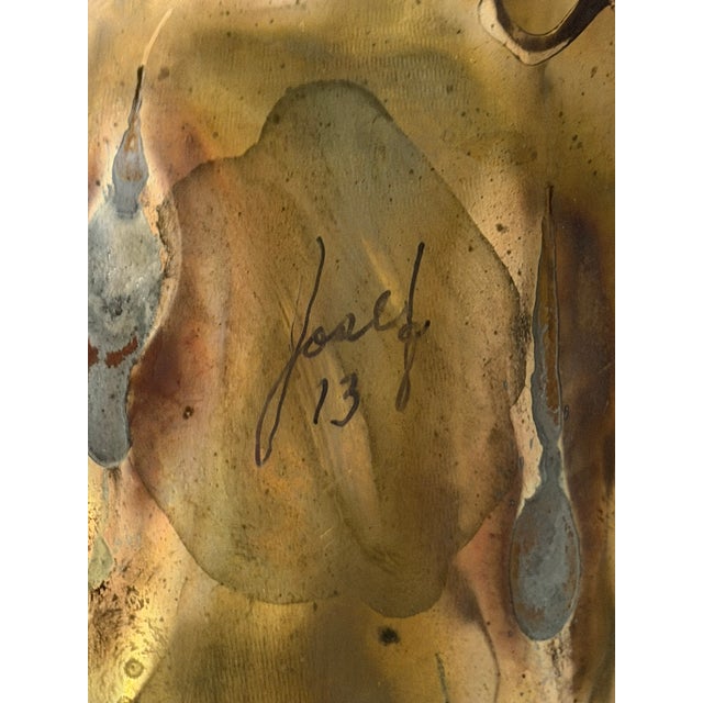 Signed Josef 1973 Monumental Brutalist Torch-Cut Metal Wall Sculpture – 38" Mid-Century Modern Abstract Art For Sale - Image 11 of 11
