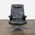 Heywood-Wakefield Vintage Heywood-Wakefield Mid Century Modern Black Leather Lounge Chair & Ottoman For Sale - Image 4 of 18