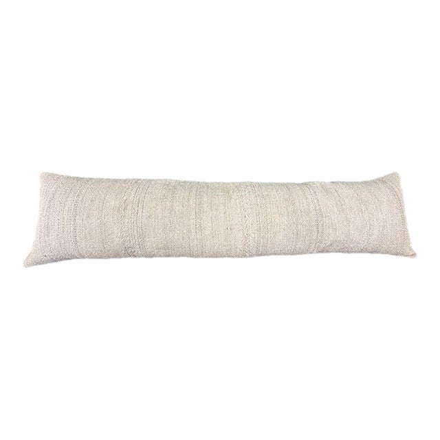 Turkish Hemp Pillow Cushion Natural Beige Cushion Cover 12"x46" For Sale