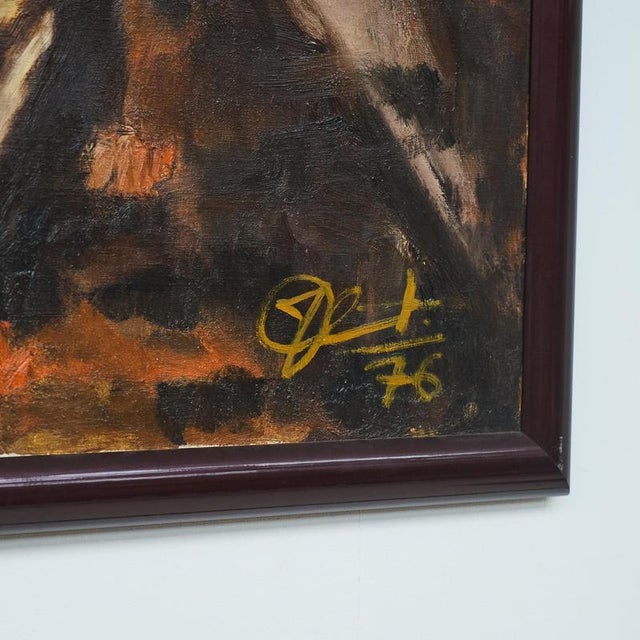 Joseph 'Zef' Clement, Large Expressionistic Nude, Oil on Canvas, 1976 For Sale - Image 7 of 10