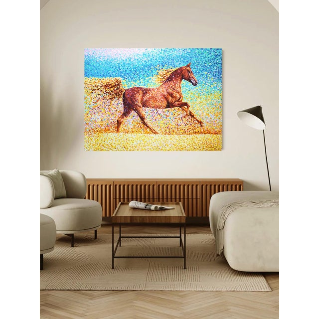 In this painting, I sought to capture the spirit of freedom and the essence of vitality. The horse symbolizes uninhibited...