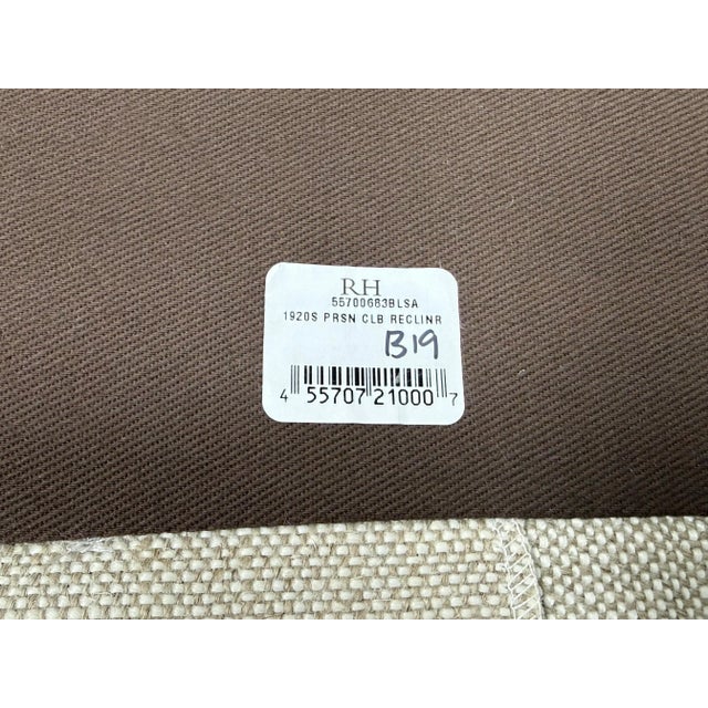 Restoration Hardware 1920's Parisian Club Recliner For Sale - Image 12 of 12