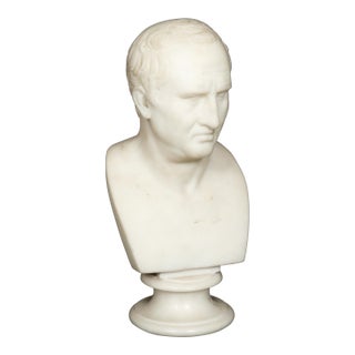 Italian Grand Tour Antique Marble Bust of Marcus Cicero, 19th Century For Sale
