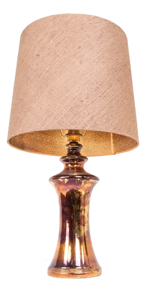 Vintage Table Lamp in Metallic Bronze and Gold Ceramic by Bitossi for Bergboms, 1960s